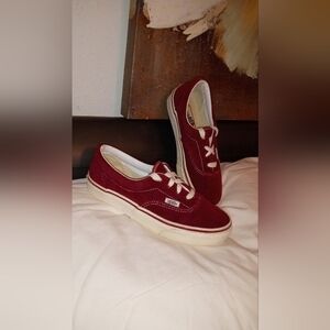 Vans Era Corduroy Skate Shoes Sneakers Burgundy/Red Ladies Size 5/Men's 3.5